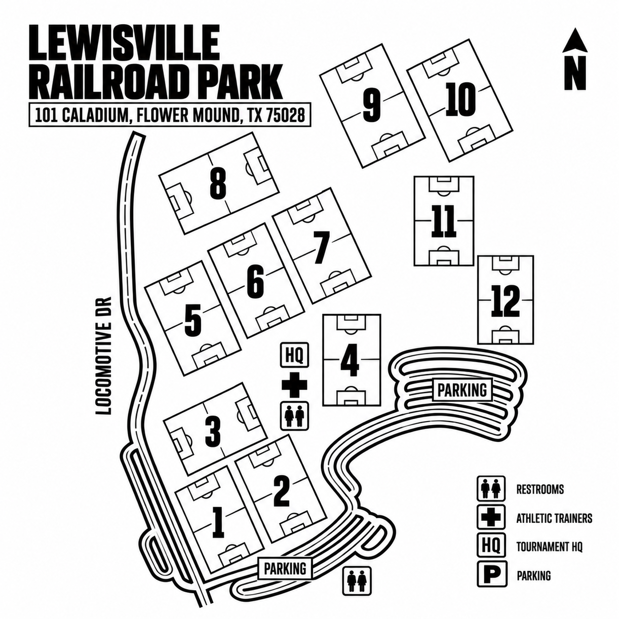 Lewisville Railroad Park field map
