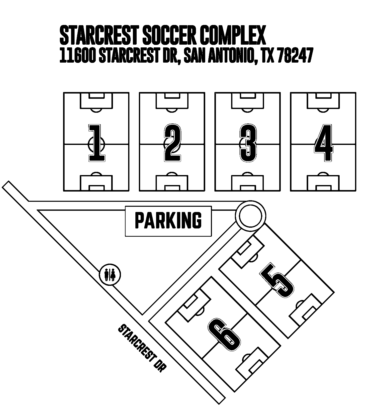 Starcrest Soccer Complex field map